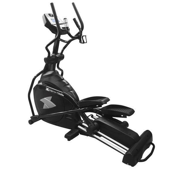 El diseño ergonómico de la elíptica FS5.25E ofrece una experiencia de ejercicio cómoda y segura. Los pedales antideslizantes y los mangos acolchados brindan estabilidad y comodidad durante todo el entrenamiento.