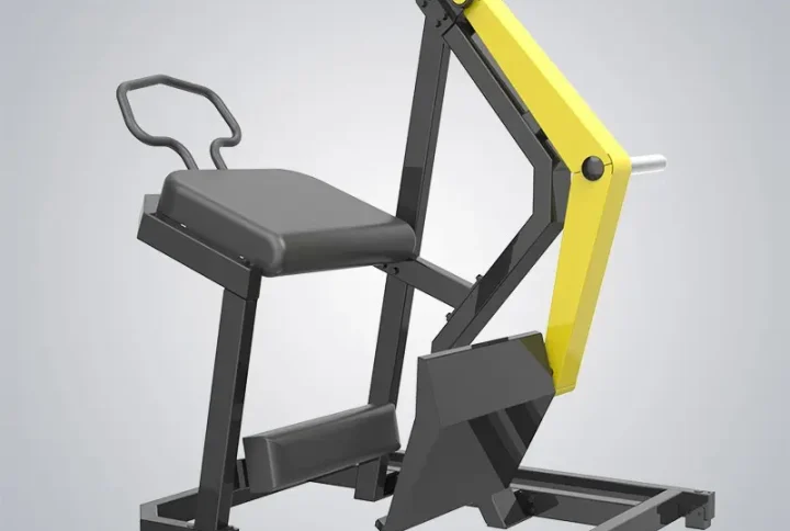 "Imagen de una máquina de ejercicios de cadera de pie. Esta máquina cuenta con asas ajustables y un diseño ergonómico para fortalecer los músculos de la cadera y mejorar la estabilidad del cuerpo durante el entrenamiento."
