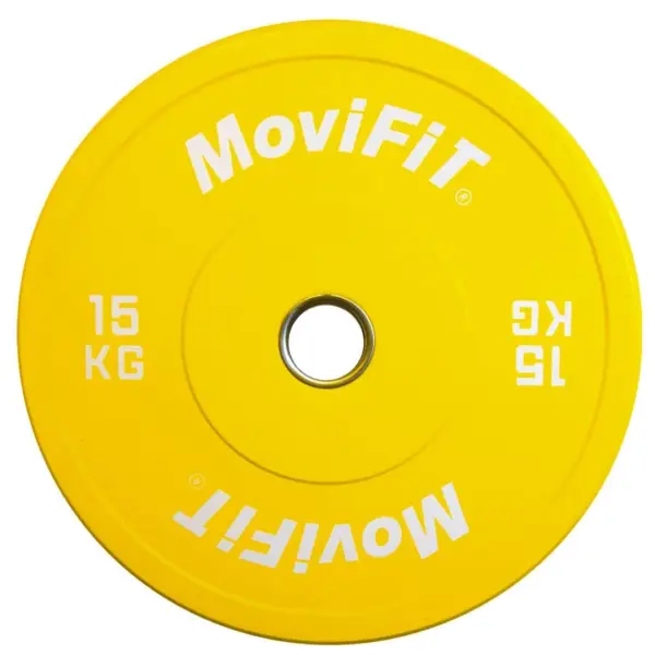Disco Bumper Olímpico 15KG Amarillo OK2006-2 Movifit