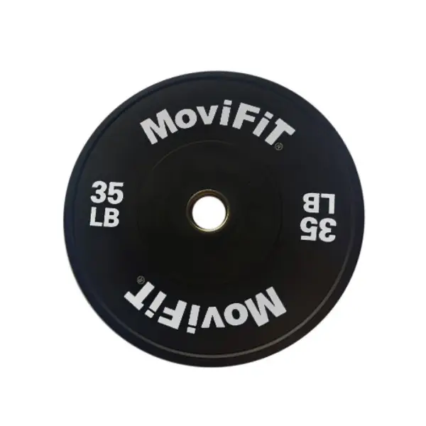 Disco Bumper Olímpico en Caucho Negro 35 LBS Movifit