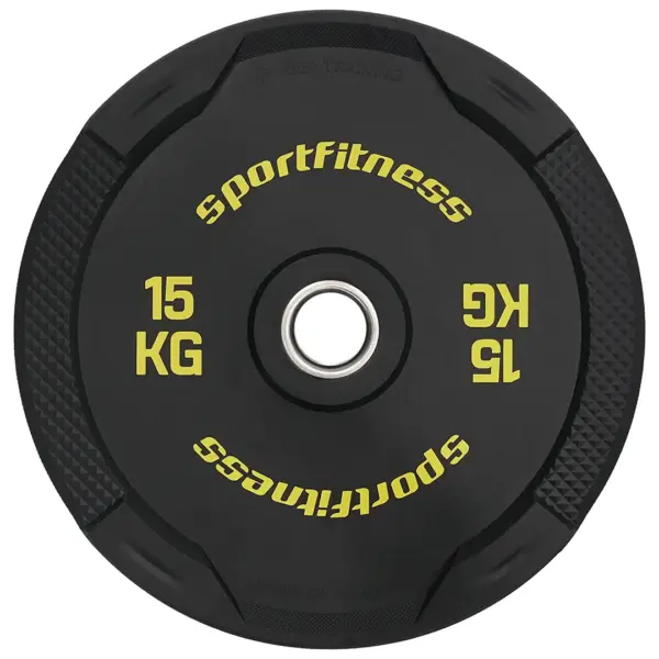 Disco olímpico 2 pul en acero y caucho 15kg serie ApexGrit PL-R-315 Sportfitness